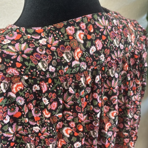 Maeve Anthropologie Flowy Pink and Purple Floral Button Down Too 0079 - Picture 7 of 11